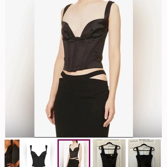 HOUSE OF CB 'Liberty' Black Satin Corset NWOT - Picture 2 of 3